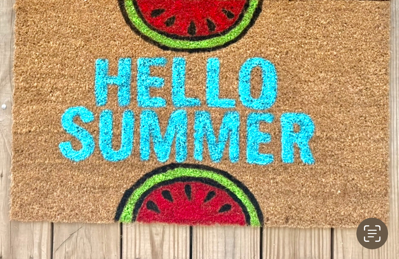 Hello Summer Watermelon welcome mat๐