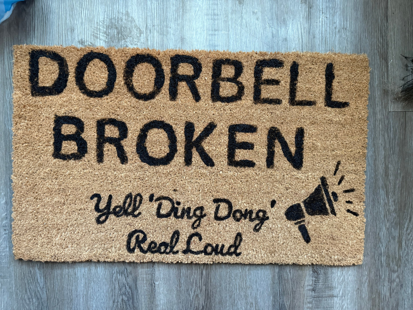 Doorbell Broken Mat 📣 - funny welcome mat