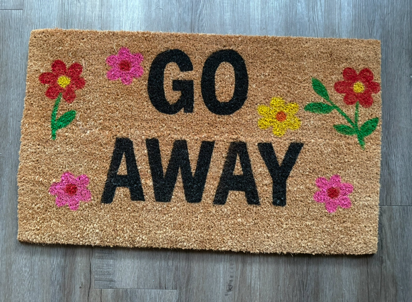 🌸 GO AWAY FLORAL MAT